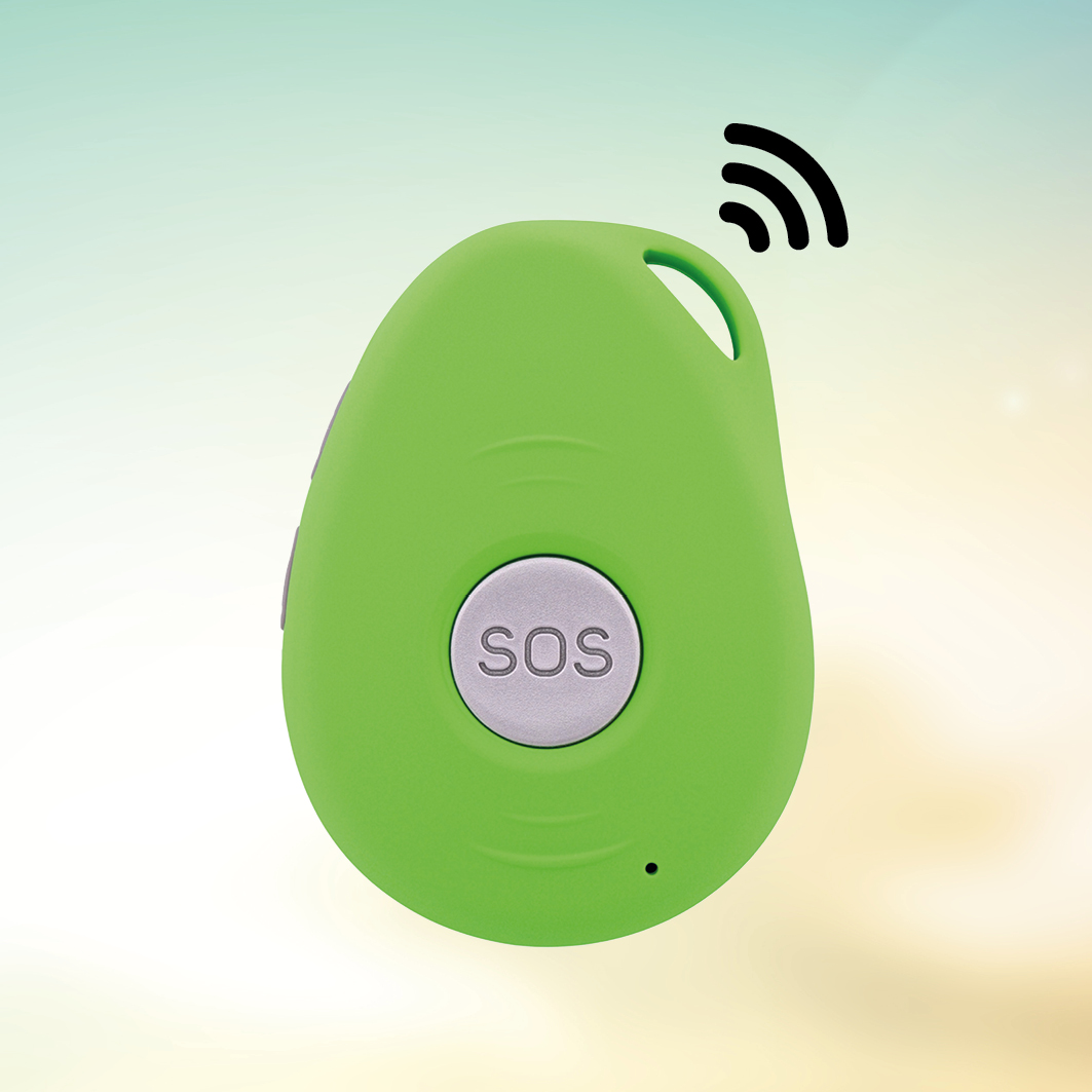 groen alarmapparaatje met SOS-alarmknop
