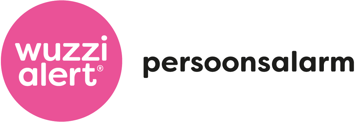 Logo Wuzzi Alert en tekst "Persoonsalarm"