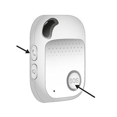 Illustratieve afbeelding Navi voorzien van pijlen bij de Uit- en Alarmknop